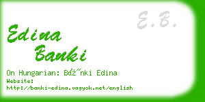 edina banki business card